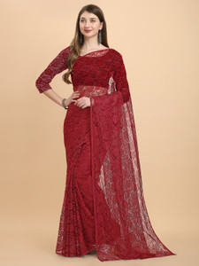 IRIS Self Design Bollywood Net Saree