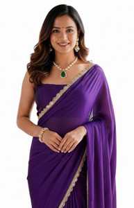 Sataz Self Design Pre Draped Saree Georgette Saree