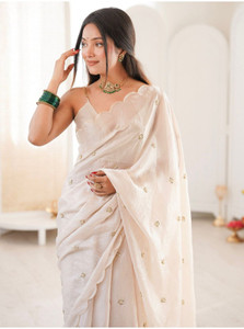 MAHADEV CREATION Embroidered, Floral Print Bollywood Chiffon Saree