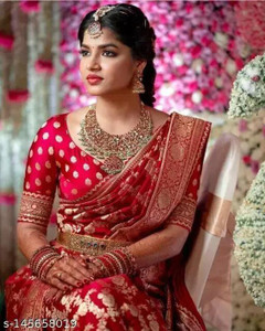Dhyey Fashion Self Design Banarasi Jacquard Saree
