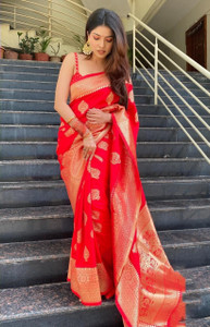 AVANTIKA FASHION Woven Kanjivaram Pure Silk, Art Silk Saree