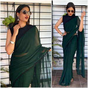Sidhidata Solid/Plain Daily Wear Georgette Saree