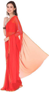 The Fashion Attire Solid/Plain Daily Wear Chiffon Saree