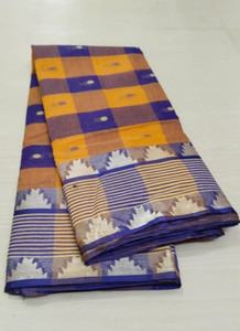 Balorampal Checkered Tant Pure Cotton Saree