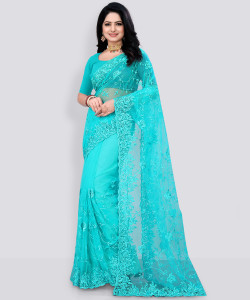 usharvi Self Design, Embroidered Bollywood Net Saree