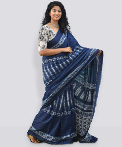 NIKHILAM Printed Daily Wear Pure Cotton Saree