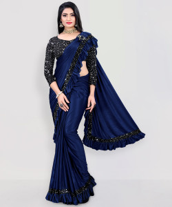 Snija Fashion Embellished Bollywood Lycra Blend Saree