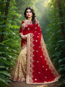 b bella creation Embroidered Bollywood Art Silk Saree