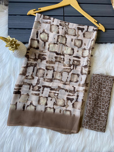 bhavika silk mills चेकर्ड बॉलीवुड जोर्जेट साड़ी