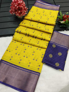 GajGajra Printed Arani Pattu Silk Blend, Pure Silk Saree