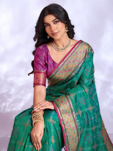 Pbs Prints Woven Ikkat Art Silk Saree