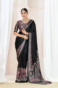 RegalDrapes Woven Bollywood Satin Saree