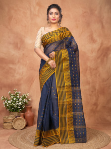 GitAsit Self Design, Woven Tant Pure Cotton Saree