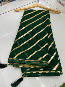 georgette Striped Leheria Georgette Saree