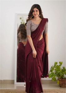 sourav biswas Solid/Plain Handloom Pure Cotton Saree