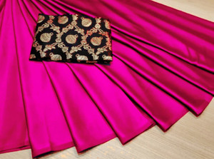 Arpita Fashion Solid/Plain Bollywood Silk Blend Saree