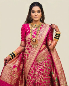 SOMVATI Woven, Self Design, Embellished Kanjivaram Art Silk, Jacquard Saree
