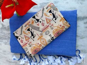 TARAMAACREATION Printed Kalamkari Handloom Pure Cotton Saree