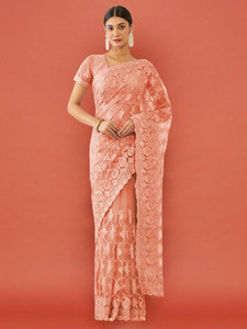 Noise Embroidered Bollywood Net Saree