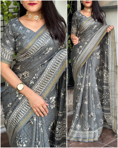 SAKHA DESIGNER Self Design Bollywood Jute Silk Saree