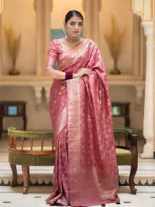 Bansari Textiles Printed, Self Design, Paisley, Woven, Embellished, Applique Kanjivaram Jacquard, Art Silk Saree