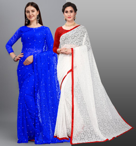 LOROFY Self Design Bollywood Net Saree