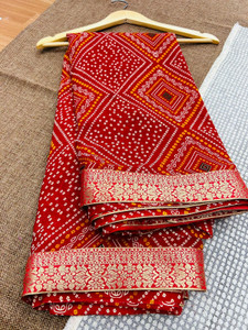 georgette Printed Bandhani Georgette Saree