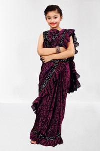 Aarya creation Embellished Bollywood Lycra Blend Saree