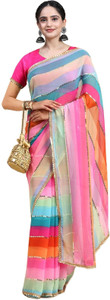 SHOBHTESH Striped Maheshwari Georgette Saree