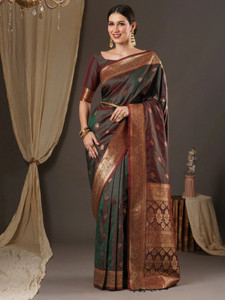 Sareemall Woven Banarasi Silk Blend Saree