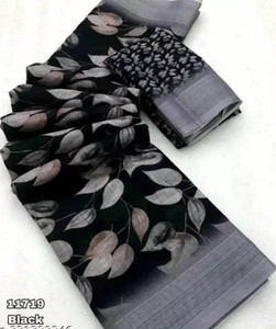 Gajal Self Design Kanjivaram Linen, Cotton Linen Saree