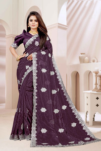 b bella creation Self Design, Embroidered Bollywood Supernet Saree