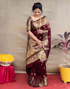 YUGLY Woven Banarasi Pure Silk Saree