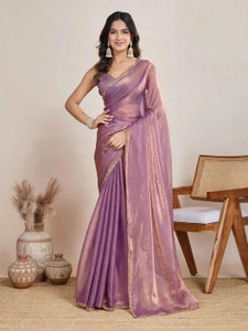 PD CLOTH VILLA Embellished Bollywood Tissue, Pure Silk Saree