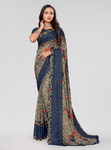 Madhur milan Floral Print, Printed Daily Wear Georgette Saree