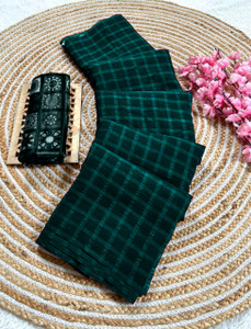 Infyshopy Fashions Striped, Checkered Bollywood Chiffon Saree