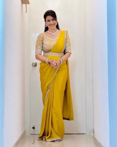 QUEDDY'S Embroidered Bollywood Silk Blend Saree