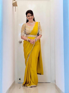 QUEDDY'S Embroidered Bollywood Silk Blend Saree