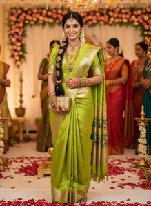 H.K.vaishnav Woven Paithani Silk Blend Saree