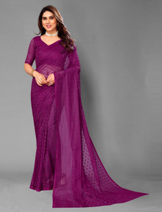 LOROFY Self Design Bollywood Net Saree