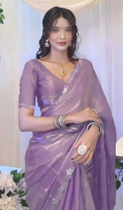 SPIRISA ETHINICS Self Design, Embellished Daily Wear Silk Blend Saree