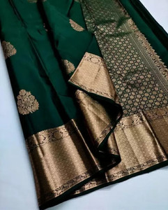 KanjiQueen Woven Kanjivaram Silk Blend Saree