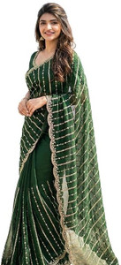 hb patel Embellished Ikkat Art Silk Saree