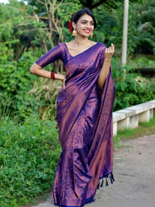 AVANTIKA FASHION Woven Kanjivaram Pure Silk, Art Silk Saree