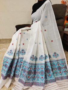 Crally Woven Mekhela Chador Cotton Blend Saree