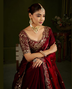 QVIDYA Embroidered Bollywood Jimmy Jimmy Organza Saree - Image 6