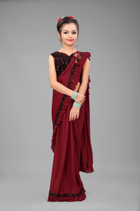 Dream Clouds Embellished Bollywood Lycra Blend Saree