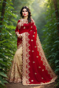 b bella creation Embroidered Bollywood Art Silk Saree