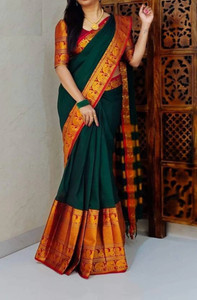 SuperLaxmi Woven Narayanpet Cotton Blend, Cotton Silk Saree