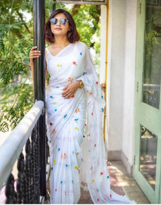 Shyamali Boutique Embroidered Handloom Pure Cotton Saree